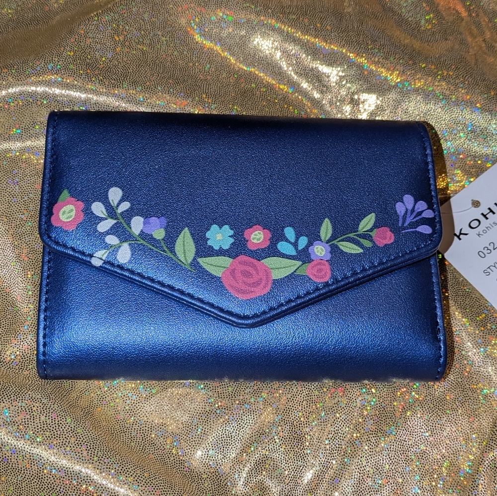 Floral Envelope Wallet - Blue